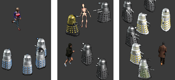 Screen shots from DalekTron, Dalek arcade game
